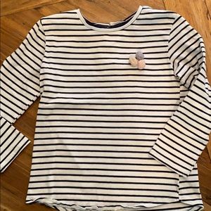 Navy stripe long sleeve tee